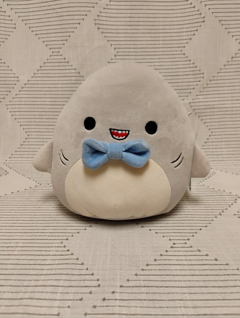 Squishmallows Gordon The Grey Shark Blue Bowtie Plush Toy Soft Stuffed Animal